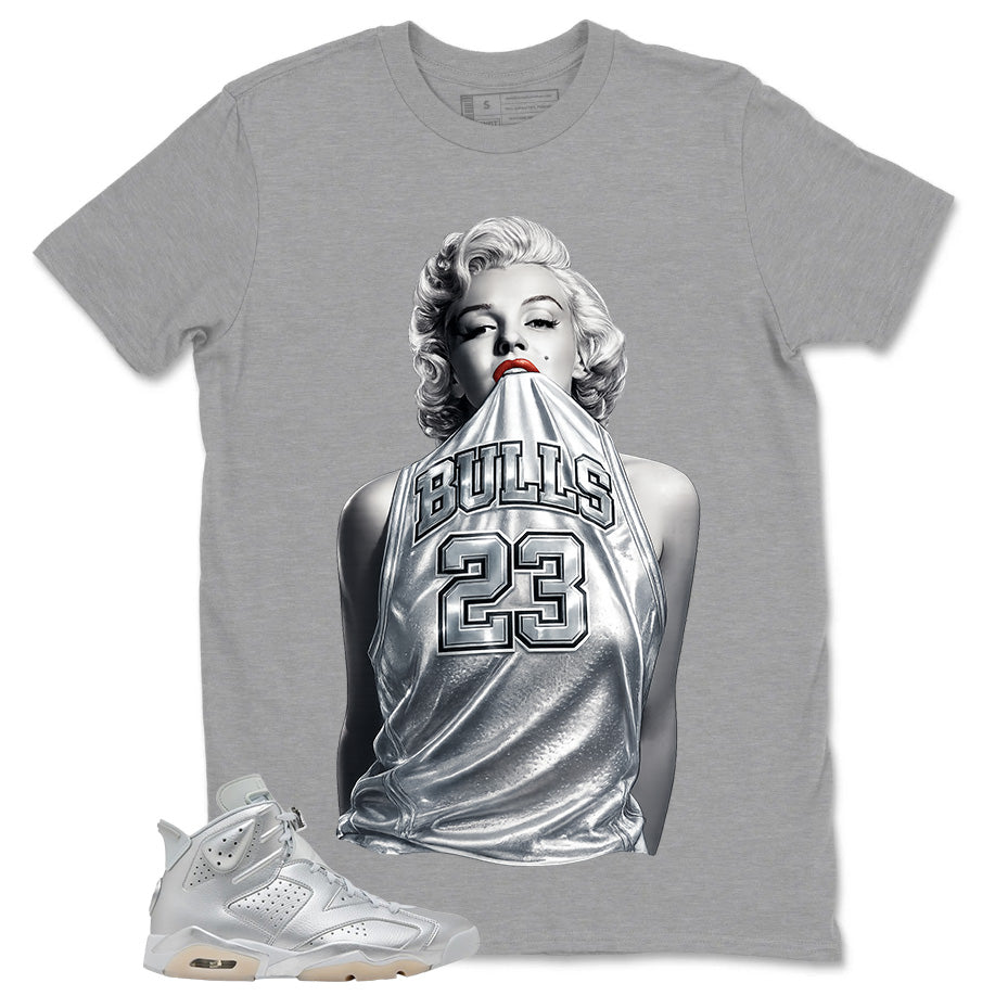 Bulls 23 Girl Shirt - Match Air Jordan 6 x Paris Saint-Germain Metallic Silver