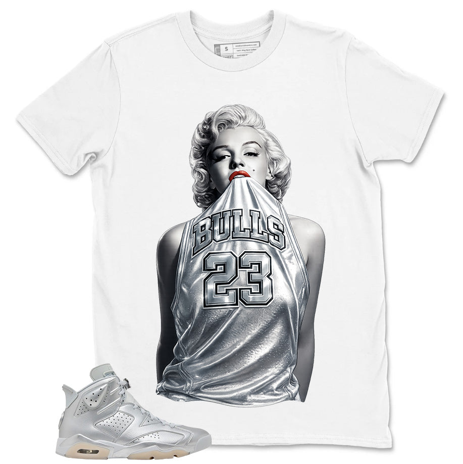 Bulls 23 Girl Shirt - Match Air Jordan 6 x Paris Saint-Germain Metallic Silver