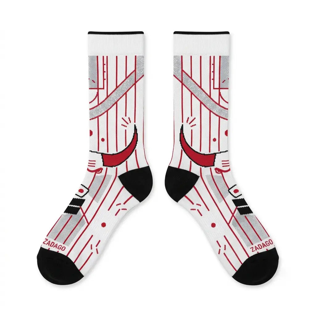 Bulls Sneaker Match Socks – Air Jordan 6 Retro Bulls Inspired Mid-Calf Unisex Crew Socks