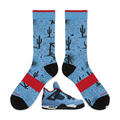 Cactus Jack Socks – Travis Scott x Jordan 4 Inspired Mid-Calf Unisex Crew Socks