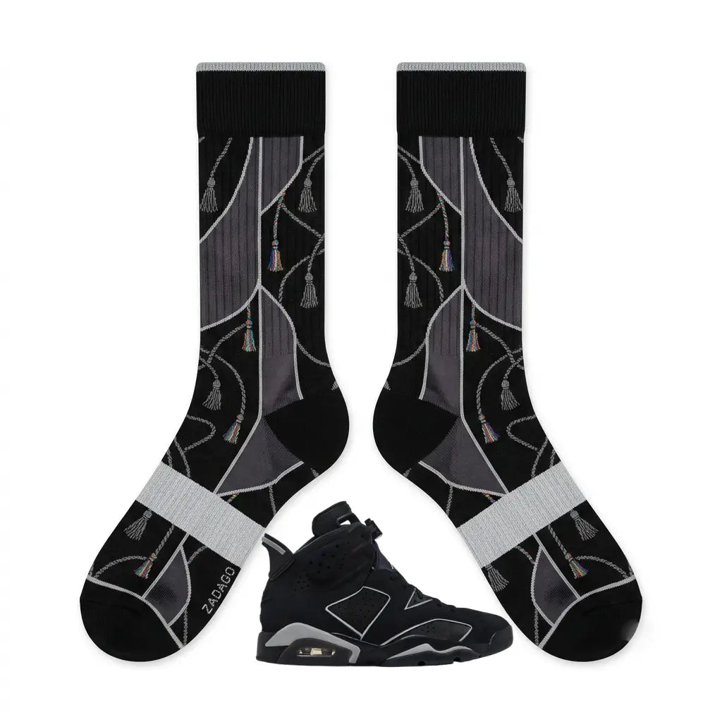 Cap and Gown Socks – Air Jordan 6 Retro Inspired Mid-Calf Unisex Crew Socks