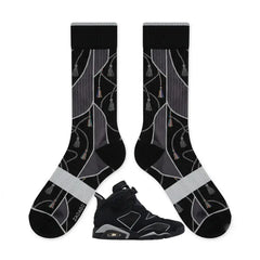 Cap and Gown Socks – Air Jordan 6 Retro Inspired Mid-Calf Unisex Crew Socks