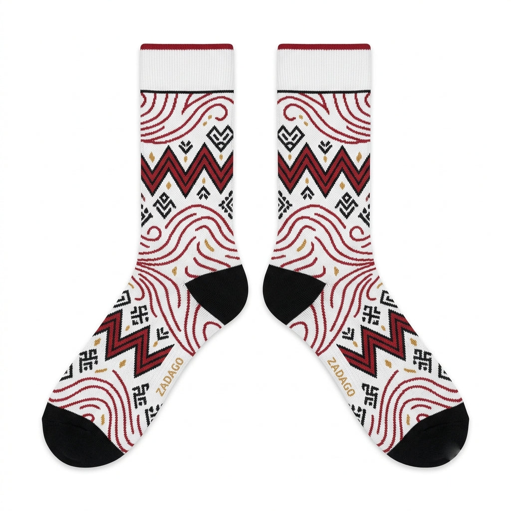 Cardinal 2022 Sneaker Match Socks – Air Jordan 7 Retro Cardinal Inspired Mid-Calf Crew Socks Unisex