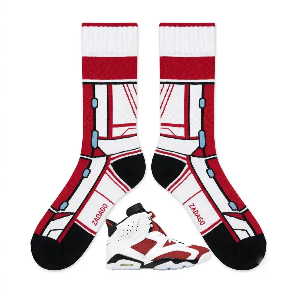 Carmine Socks – Air Jordan 6 OG 2021 Inspired Mid-Calf Unisex Crew Socks
