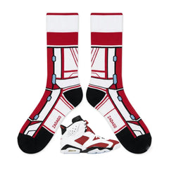 Carmine Socks – Air Jordan 6 OG 2021 Inspired Mid-Calf Unisex Crew Socks