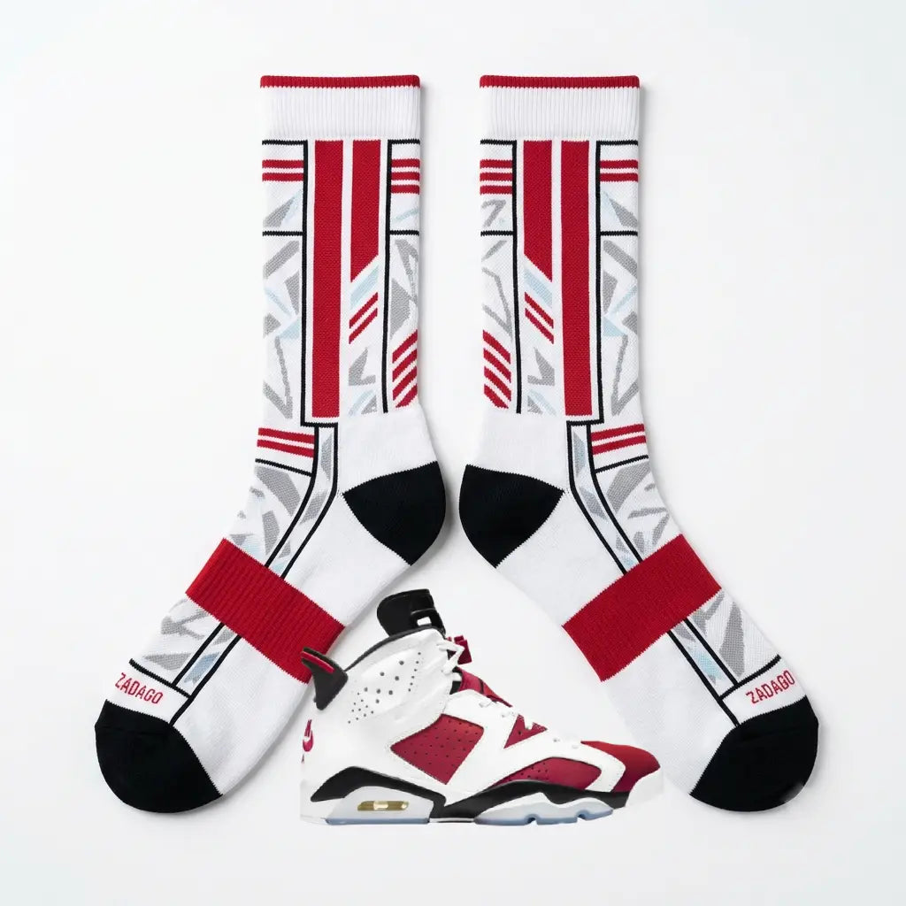 Carmine Socks – Air Jordan 6 Retro Inspired Mid-Calf Unisex Crew Socks