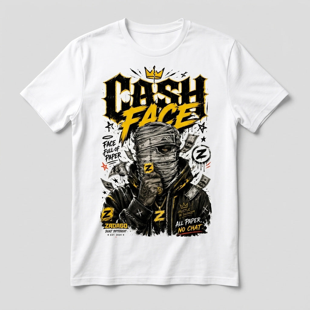 Cash Face White Graphic T-shirt