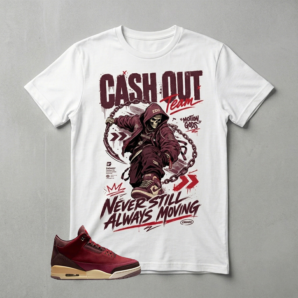 Cash Out Team Graphic Tee - Shirt To Match Air Jordan 3 Bin23