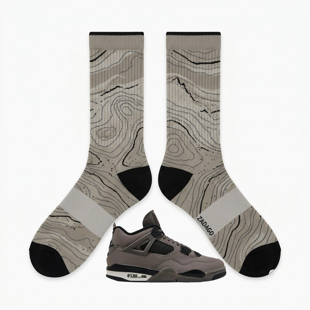 Cave Stone Socks – Air Jordan 4 Inspired Mid-Calf Unisex Crew Socks