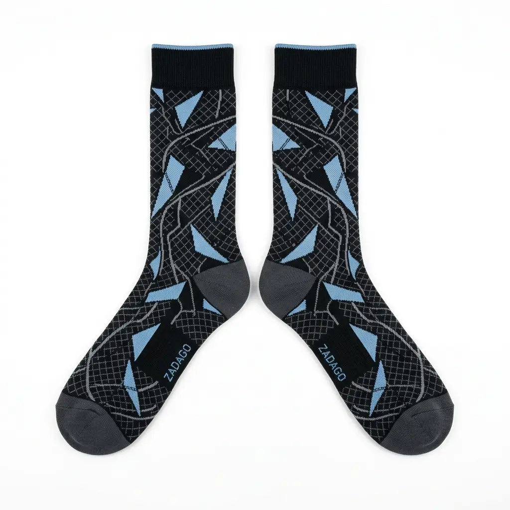 Chambray Sneaker Match Socks – Air Jordan 7 Retro 2006 Chambray Inspired Mid-Calf Crew Socks