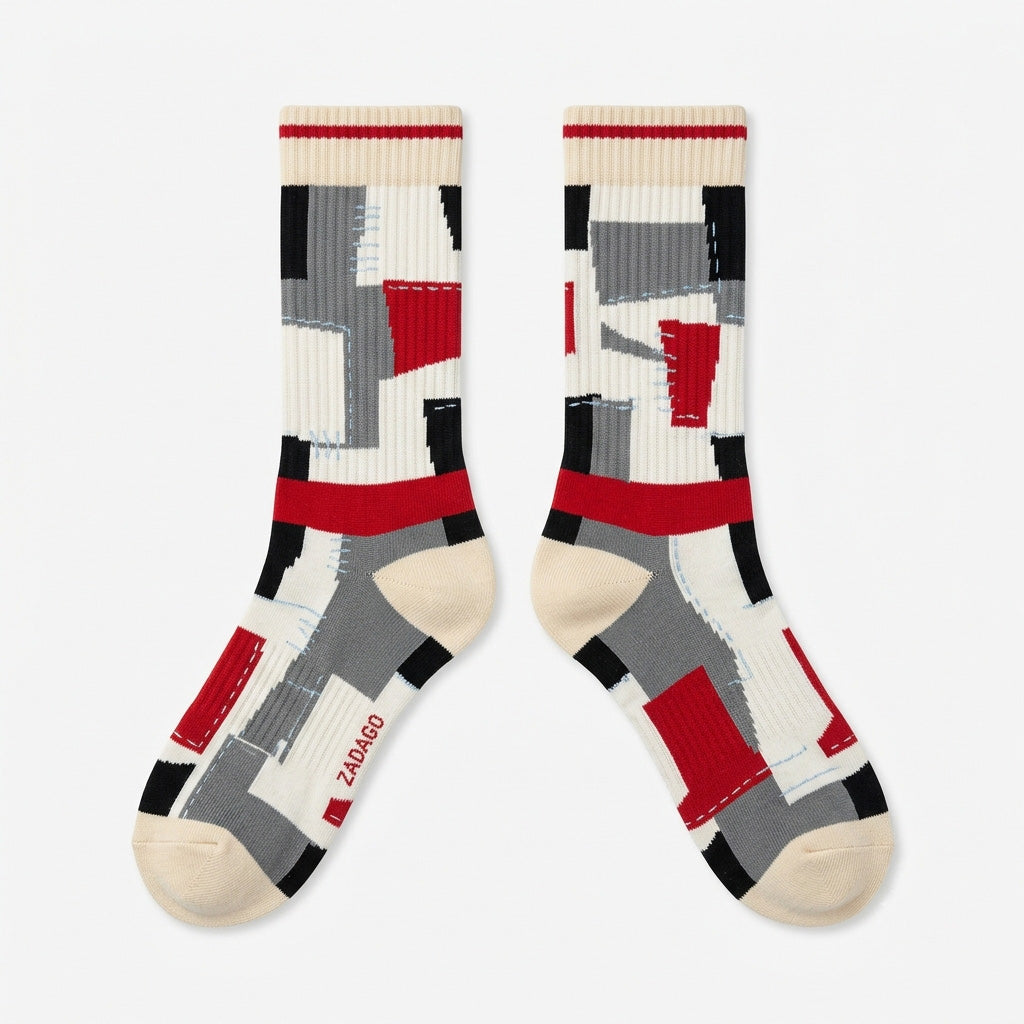 Chicago Shadow Sneaker Match Socks – Union LA x Jordan 1 Inspired Mid-Calf Crew Socks