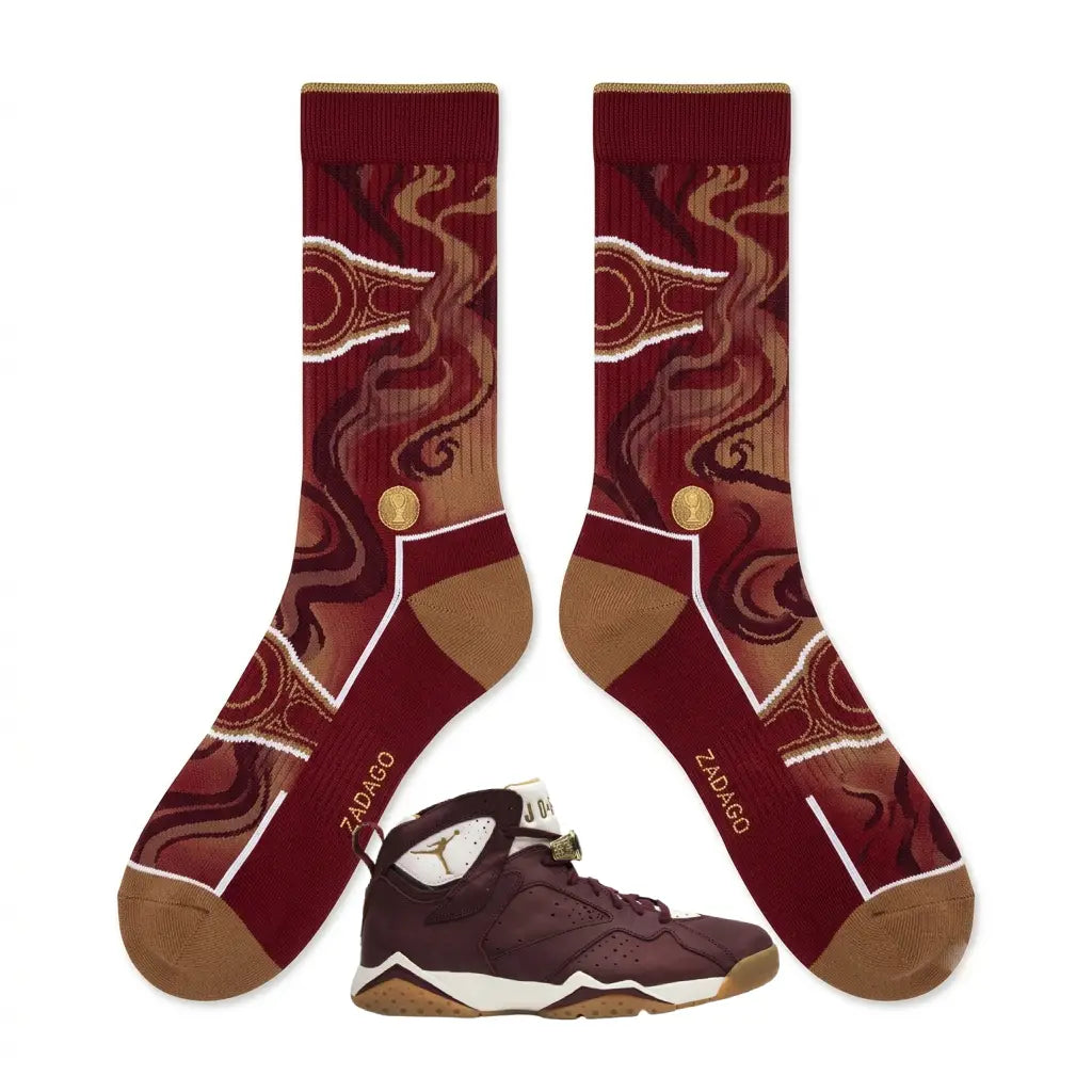 Cigar Sneaker Match Socks – Air Jordan 7 Retro Cigar Inspired Mid-Calf Crew Socks
