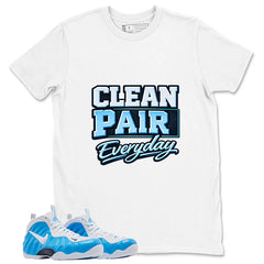 Clean Pair Everyday Graphic Tee, Shirt to Match Air Foamposite Pro University Blue, Air Foamposite Unisex Blue Shirt