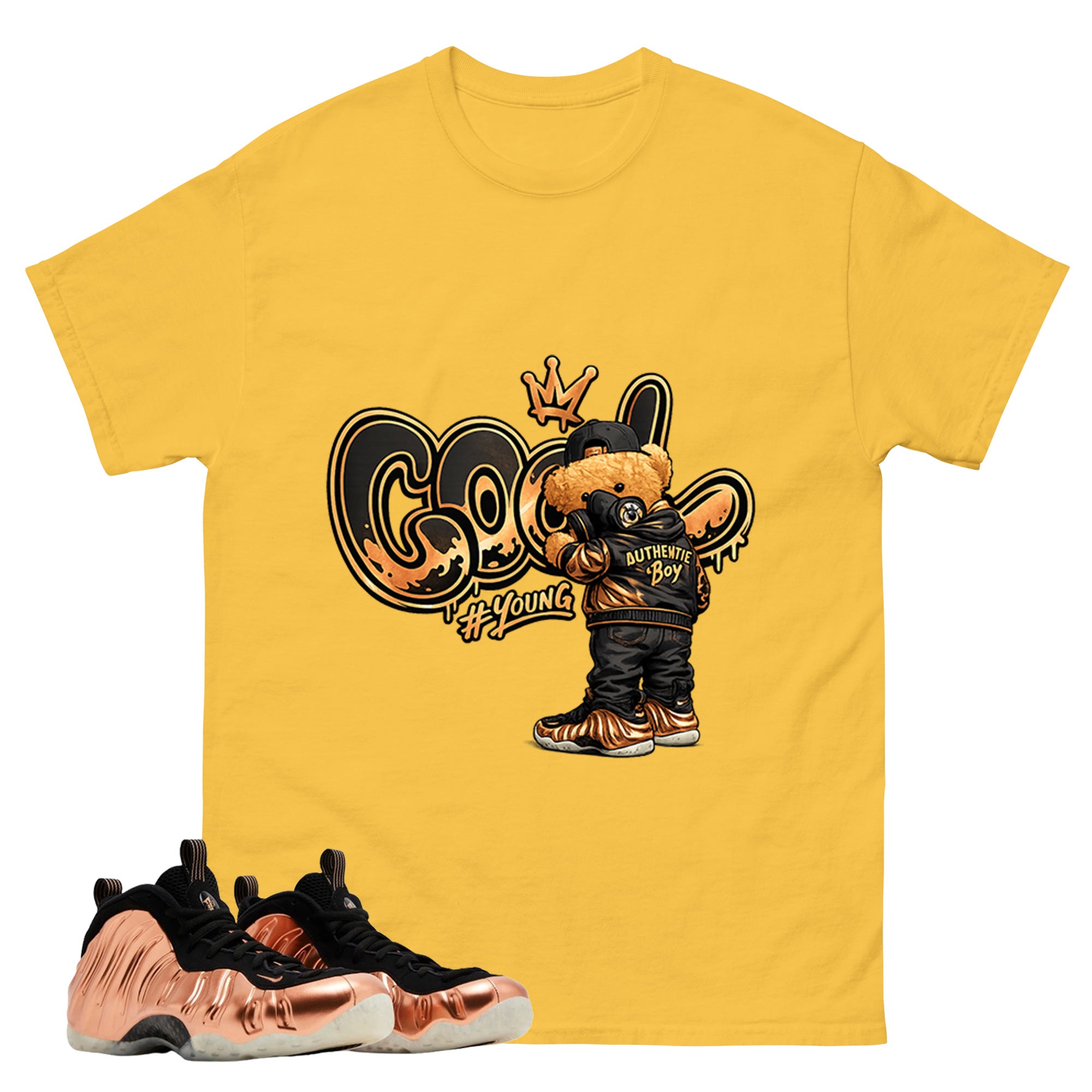 Cool Boy Graphic Tee, Shirt to Match Air Foamposite One Copper, Air Foamposite Unisex Black Shirt