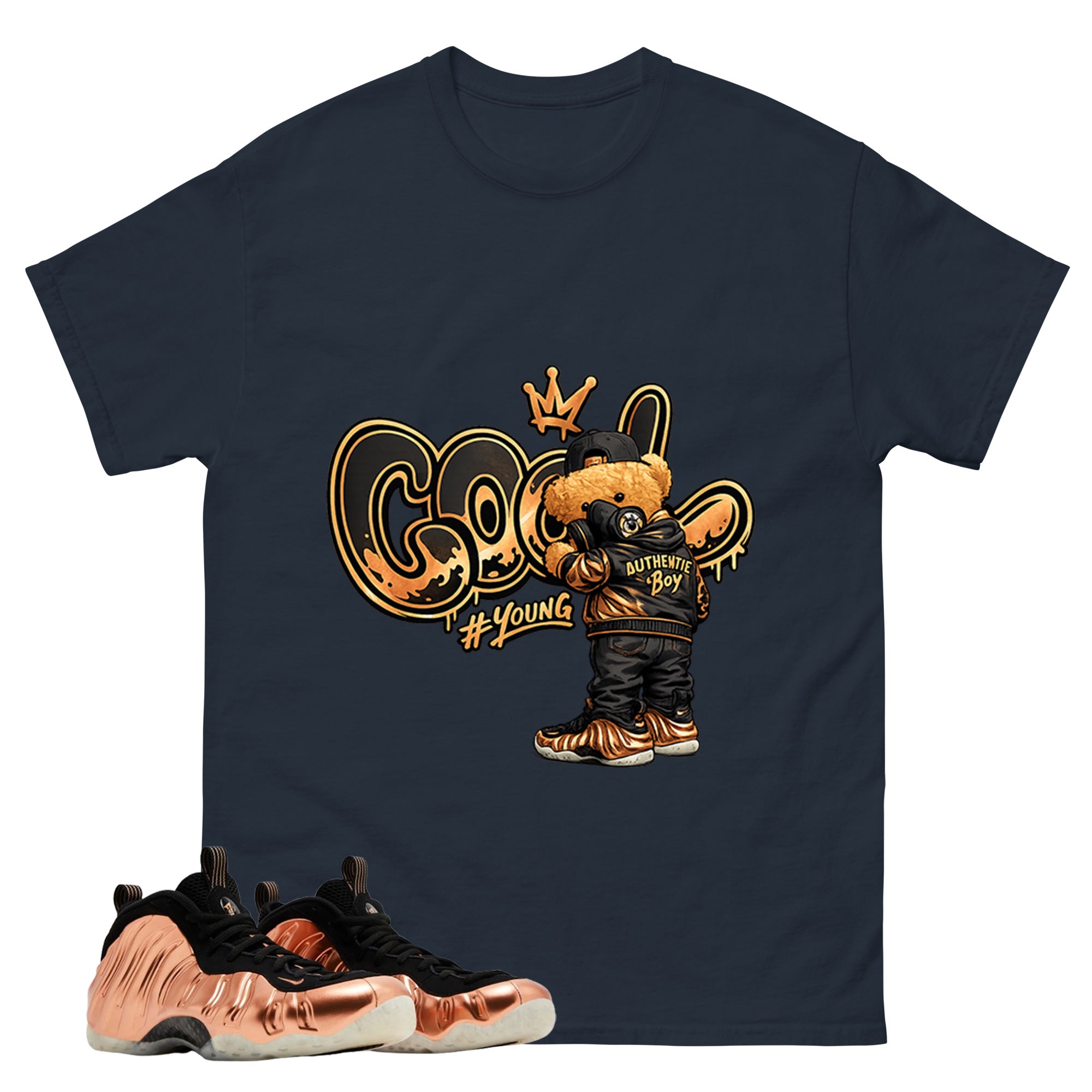 Cool Boy Graphic Tee, Shirt to Match Air Foamposite One Copper, Air Foamposite Unisex Black Shirt