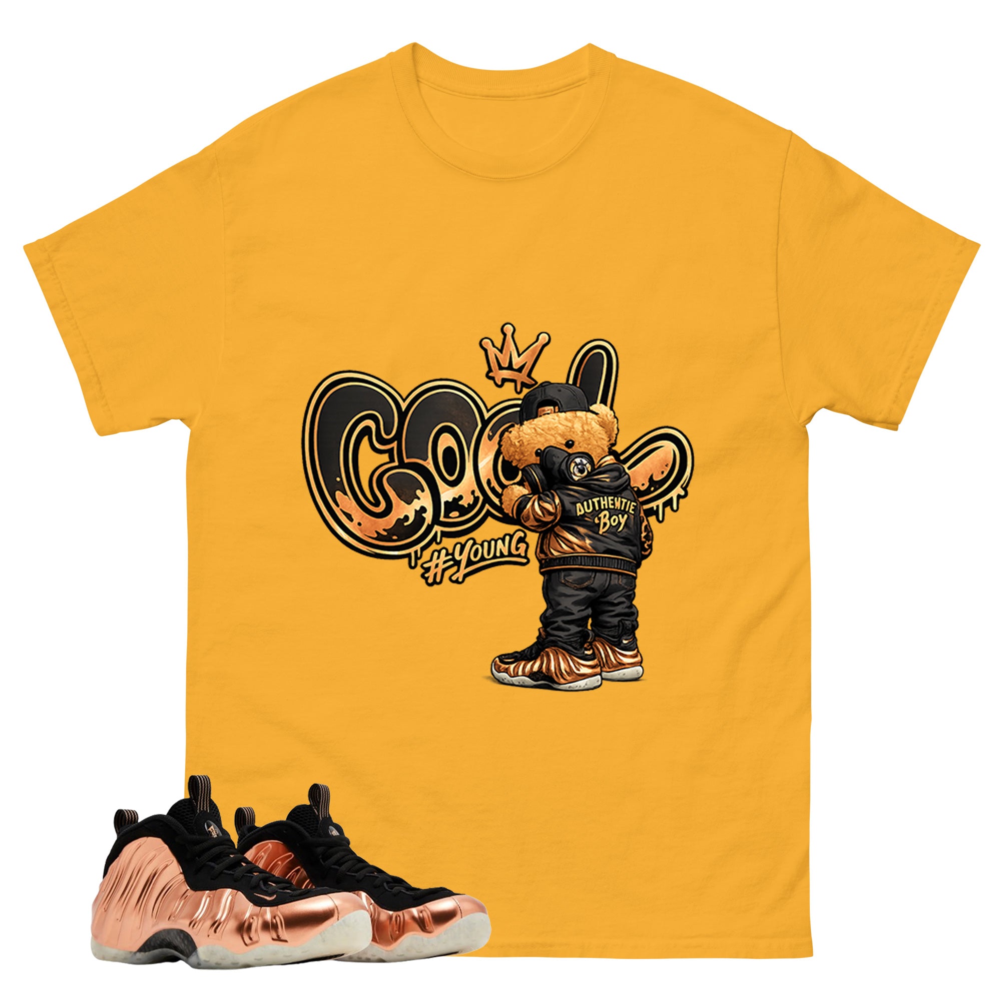 Cool Boy Graphic Tee, Shirt to Match Air Foamposite One Copper, Air Foamposite Unisex Black Shirt