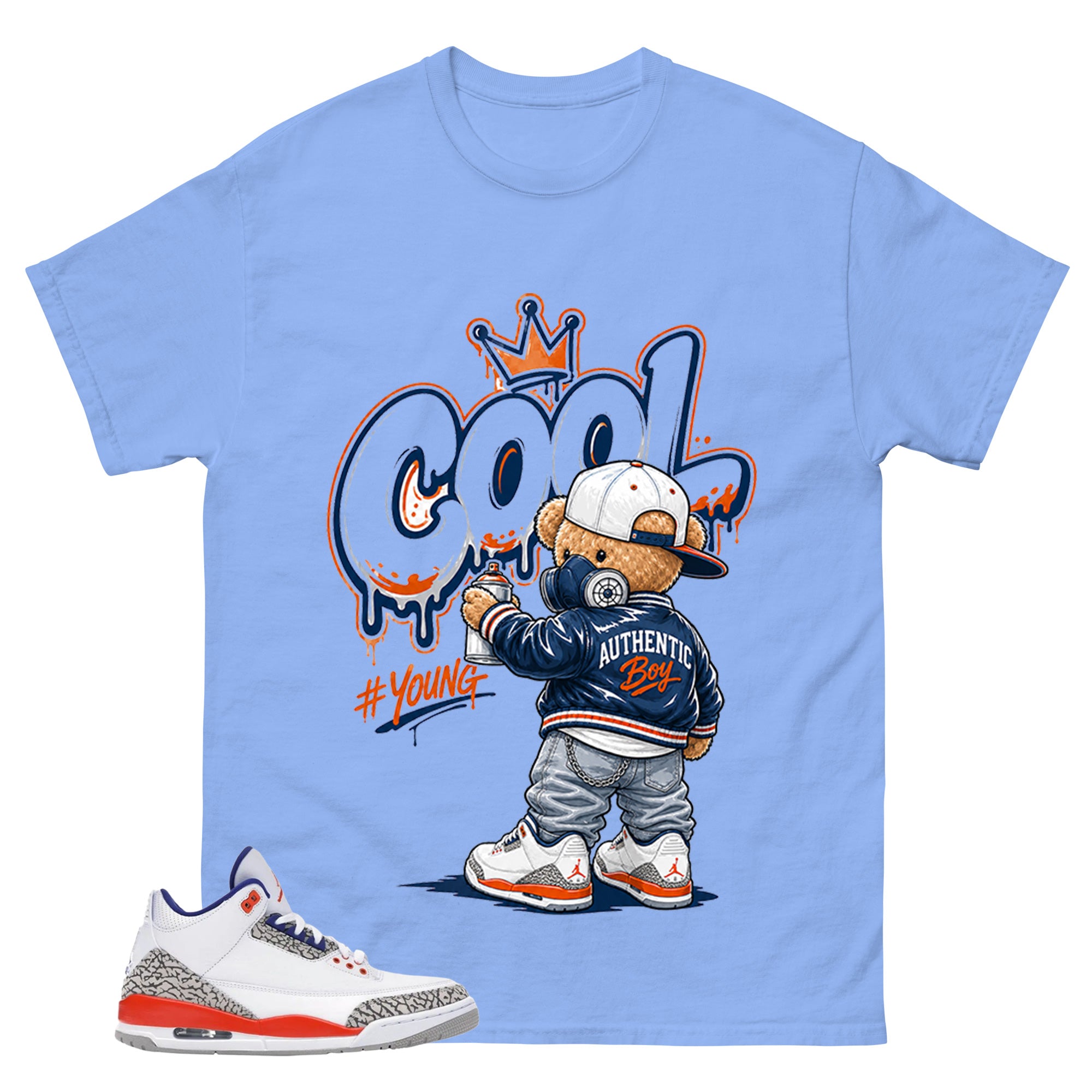 Cool Boy Shirt - Match Blue Air Jordan 3 Knicks