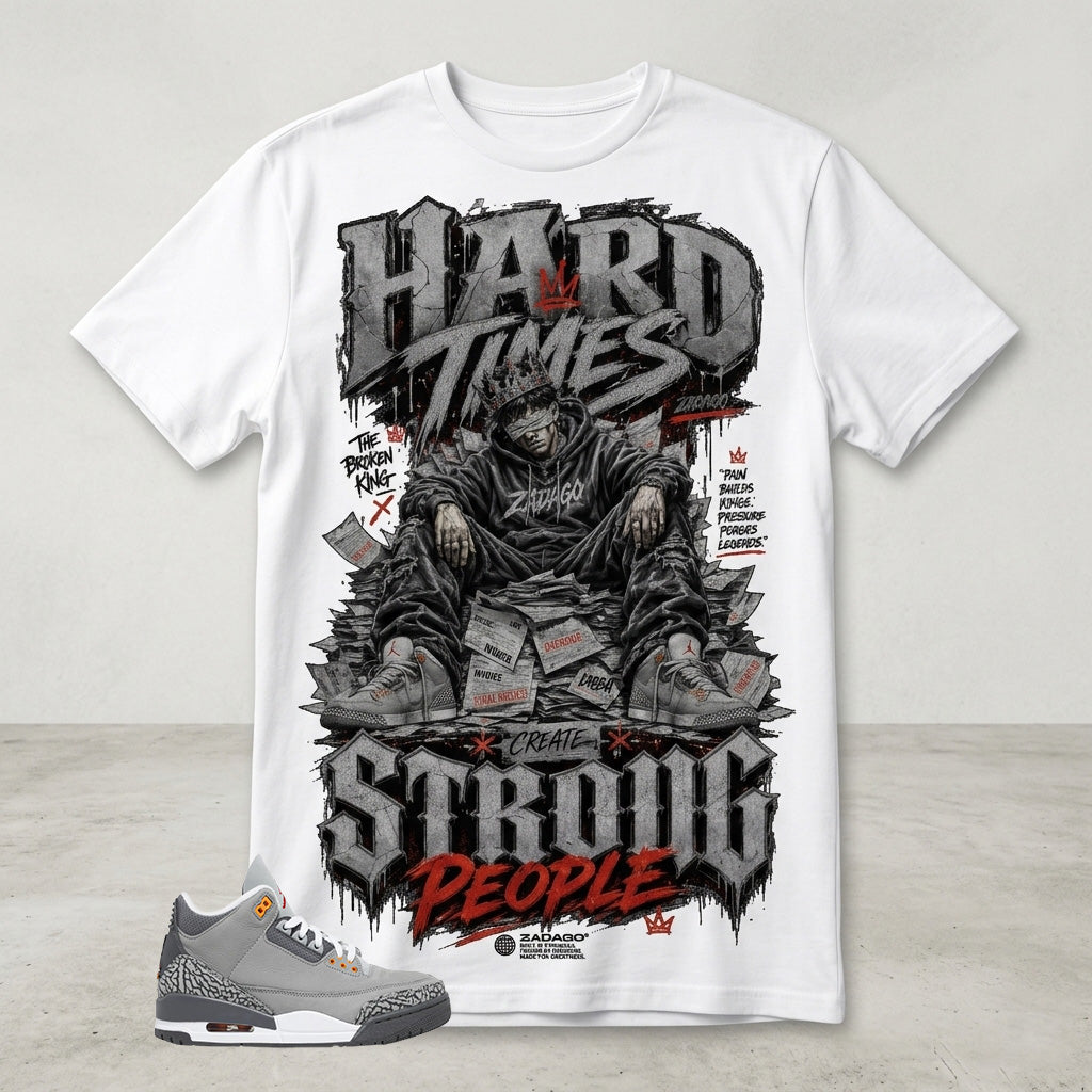 Cool Grey 3s Zadago Shirt Hard Time Create Strong People Graphic