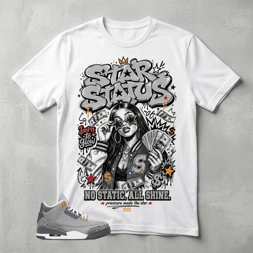 Cool Grey 3s Zadago Shirt No Static All Shine Graphic