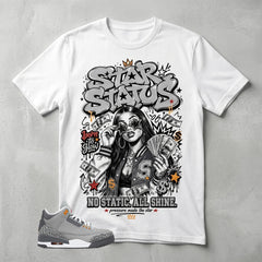 Cool Grey 3s Zadago Shirt No Static All Shine Graphic