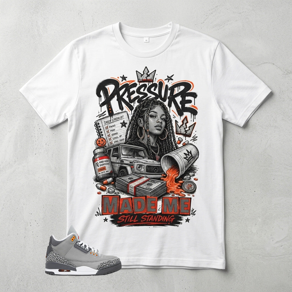 Cool Grey 3s Zadago Shirt Pressure Made Me Standing Graphic