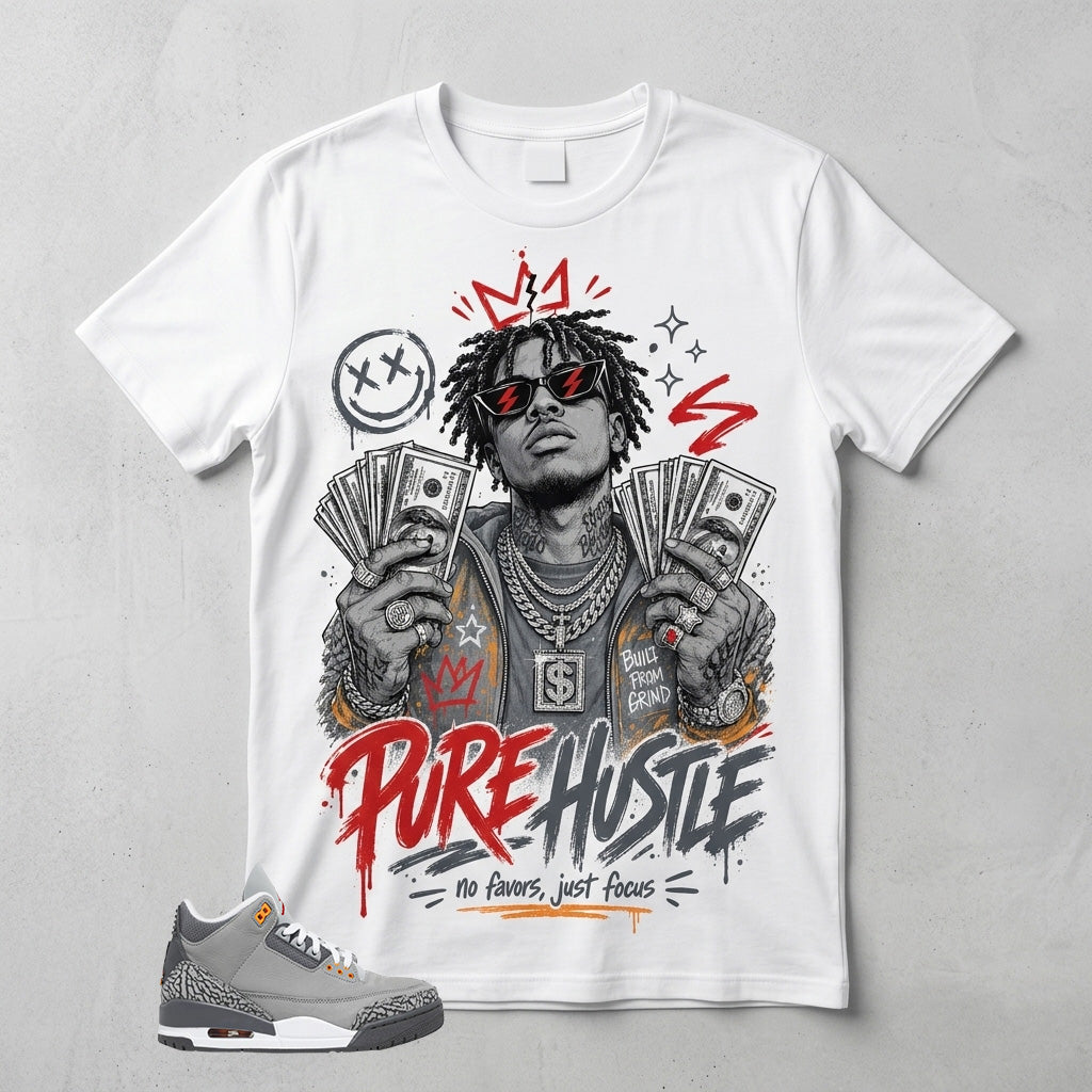Cool Grey 3s Zadago Shirt Pure Hustle Graphic