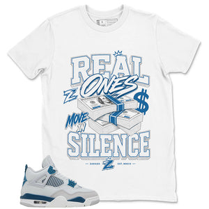 Cream Military Blue 4s Zadago Shirt Real One Move In Silence Graphic