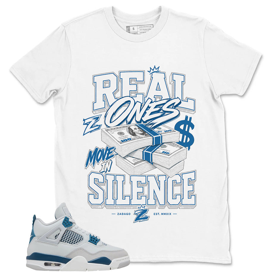 Cream Military Blue 4s Zadago Shirt Real One Move In Silence Graphic