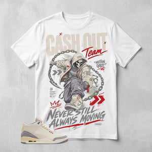 Cream Muslin 3s Zadago Shirt Cash Out Team Graphic