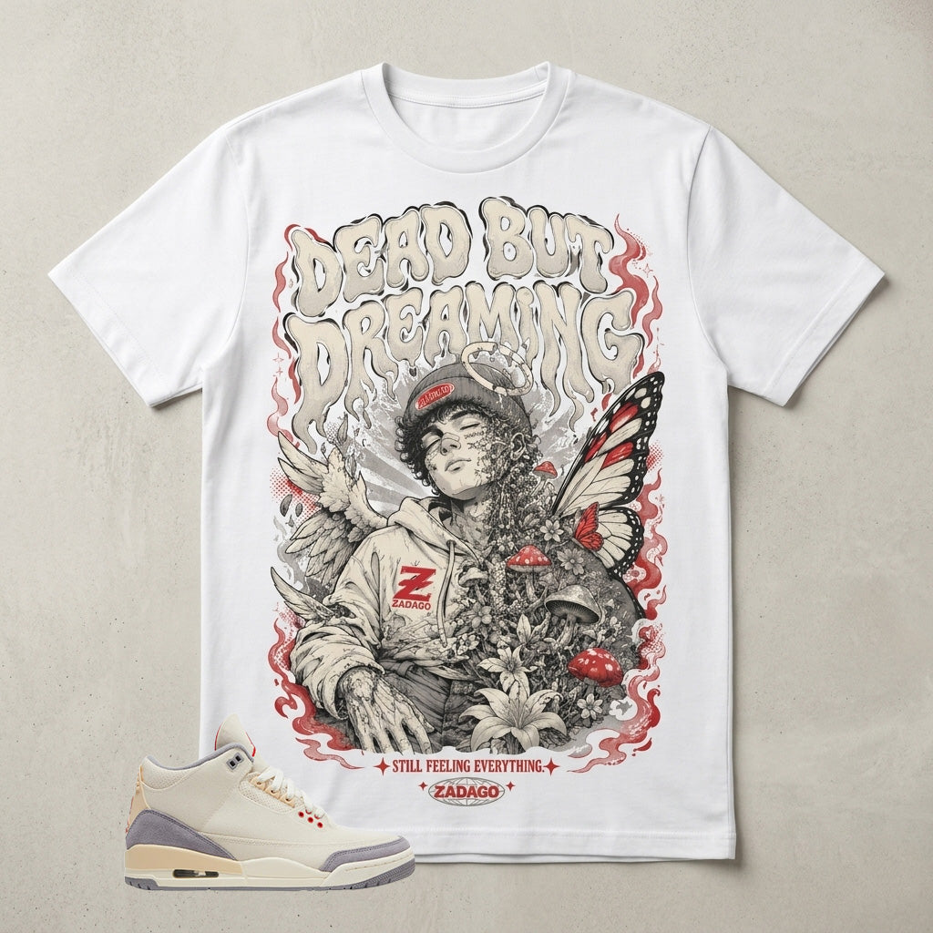 Cream Muslin 3s Zadago Shirt Dead But Dreaming Graphic
