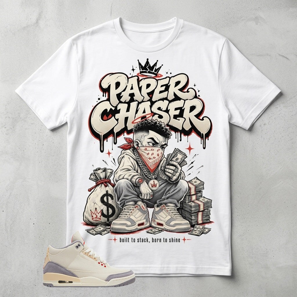 Cream Muslin 3s Zadago Shirt Paper Chaser Graphic