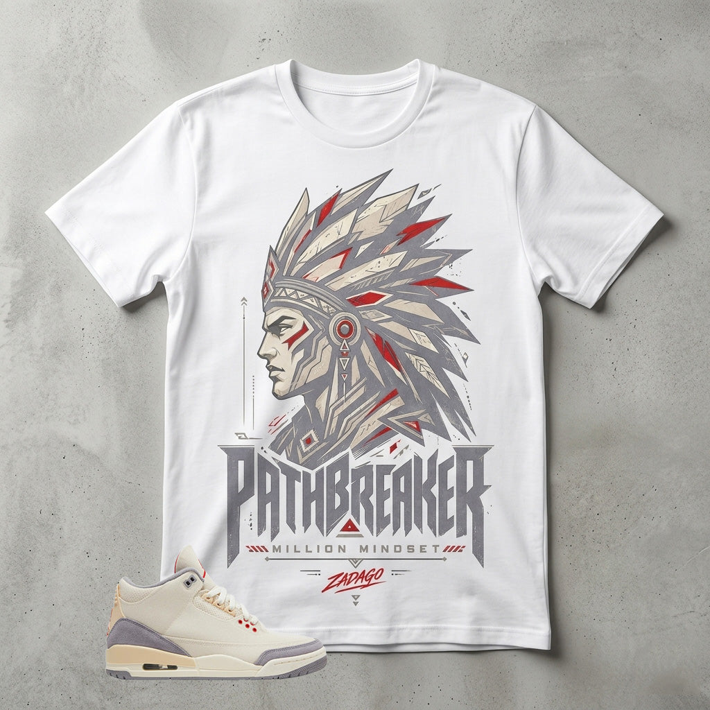 Cream Muslin 3s Zadago Shirt Path Breaker Graphic