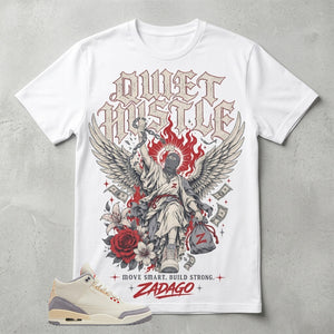 Cream Muslin 3s Zadago Shirt Quiet Hustle Graphic