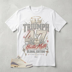 Cream Muslin 3s Zadago Shirt Triump 47 Hustle Myth Graphic