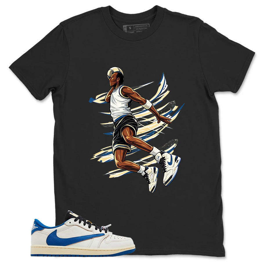 Cream Travis Scott Fragment Sail Military Blue 1s Shirt Air Ball Graphic