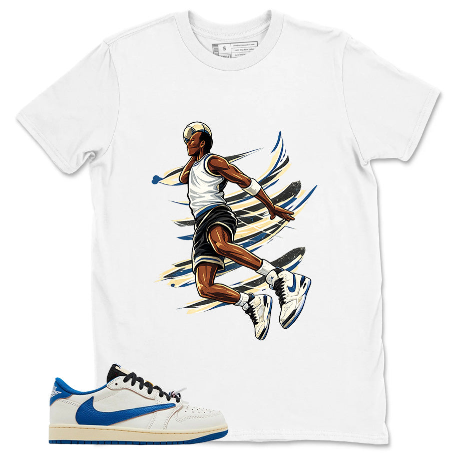 Cream Travis Scott Fragment Sail Military Blue 1s Shirt Air Ball Graphic