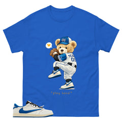 Cream Travis Scott Fragment Sail Military Blue 1s Shirt Baseball Play Hard Graphic