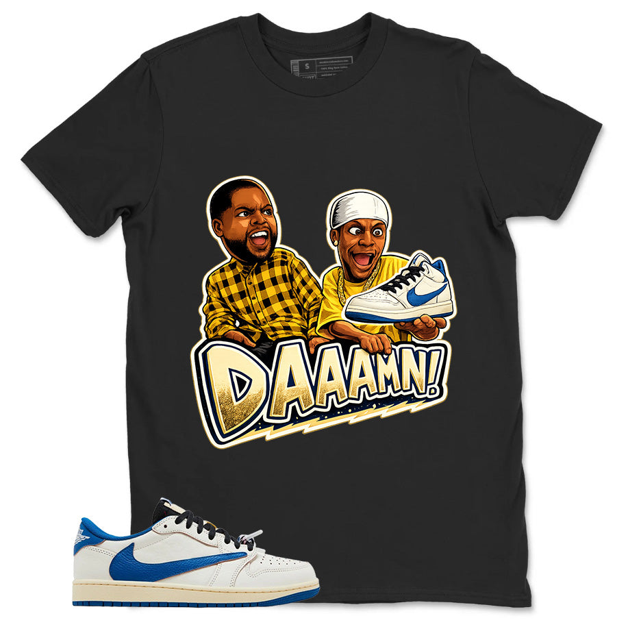 Cream Travis Scott Fragment Sail Military Blue 1s Shirt Daaamn Sneaker Graphic
