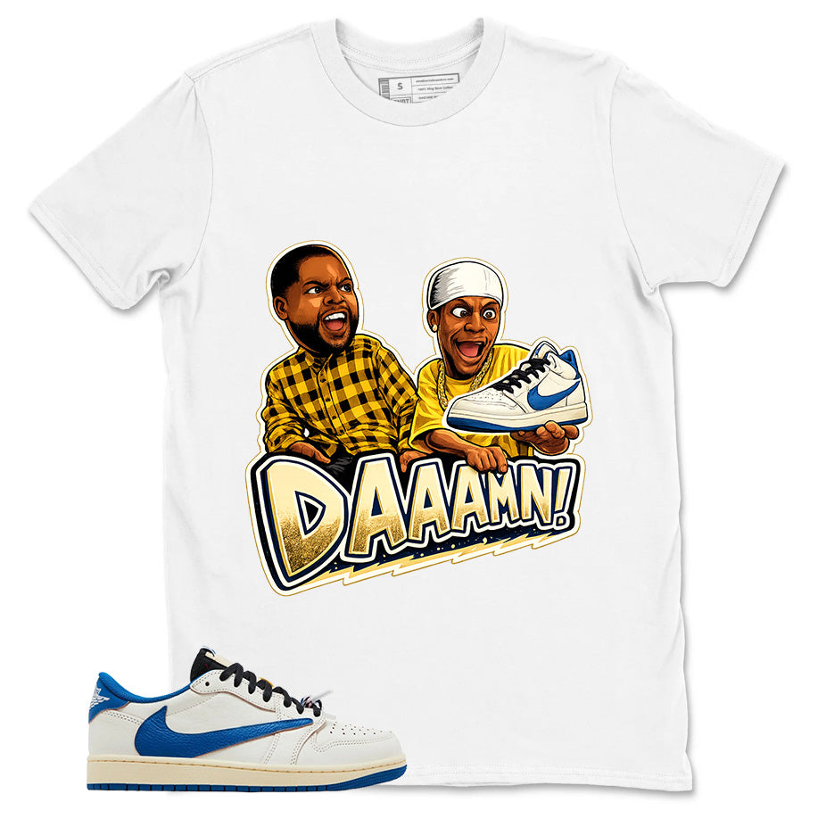 Cream Travis Scott Fragment Sail Military Blue 1s Shirt Daaamn Sneaker Graphic