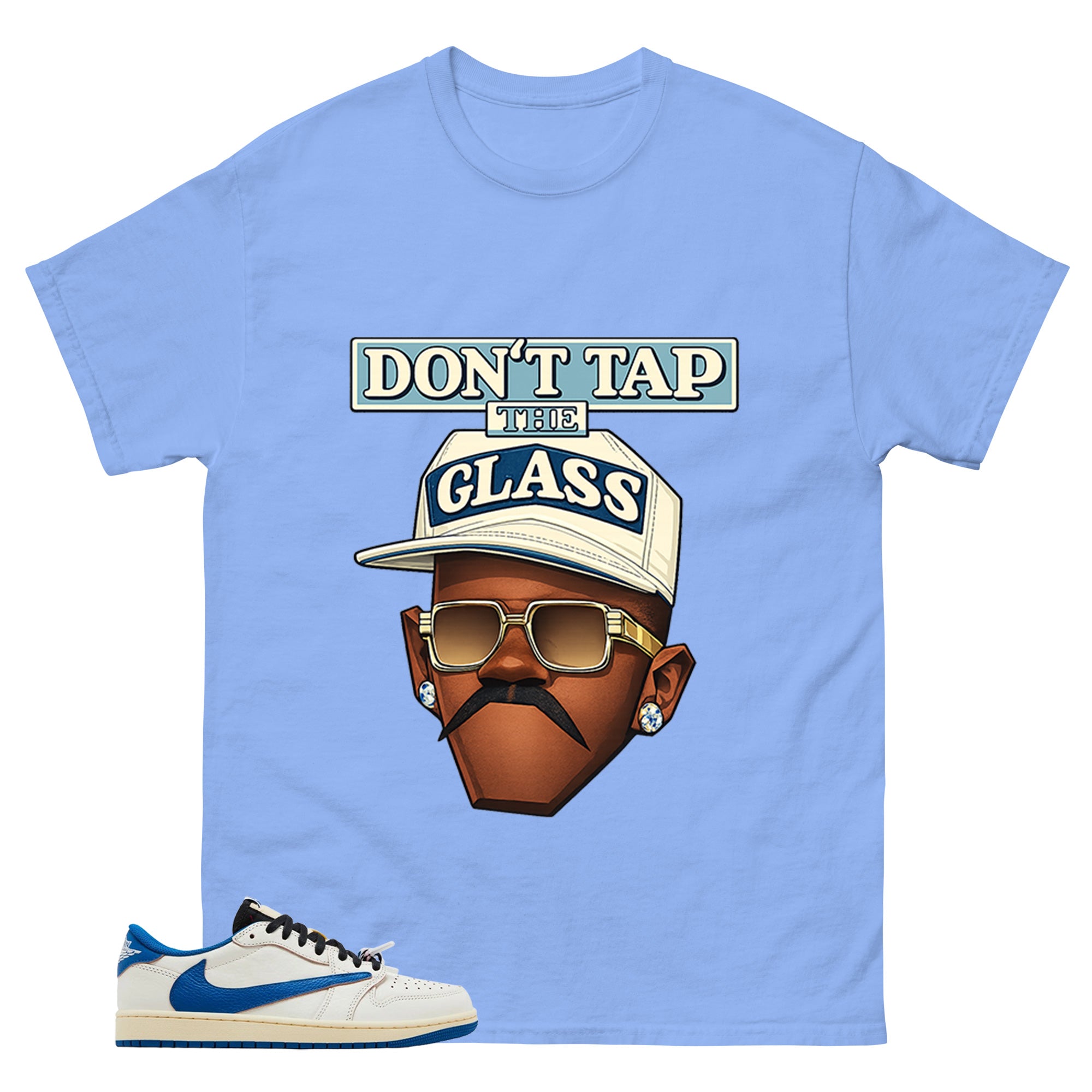 Cream Travis Scott Fragment Sail Military Blue 1s Shirt Don't Tap The Glass Graphic