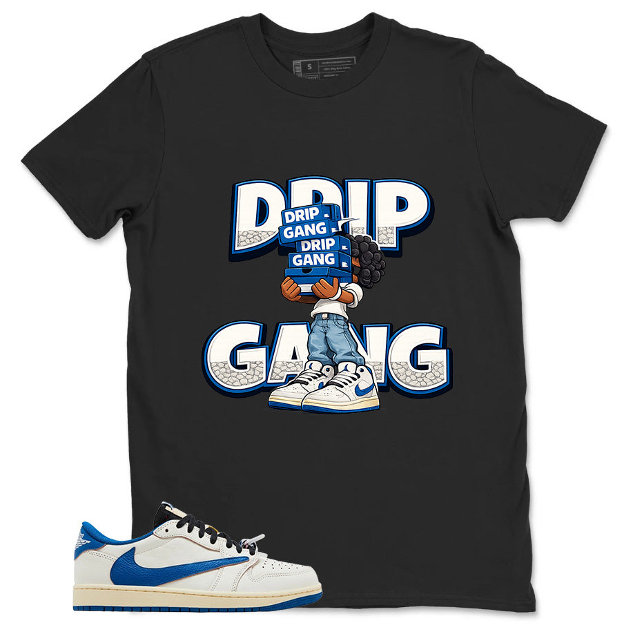 Cream Travis Scott Fragment Sail Military Blue 1s Shirt Drip Gang Graphic