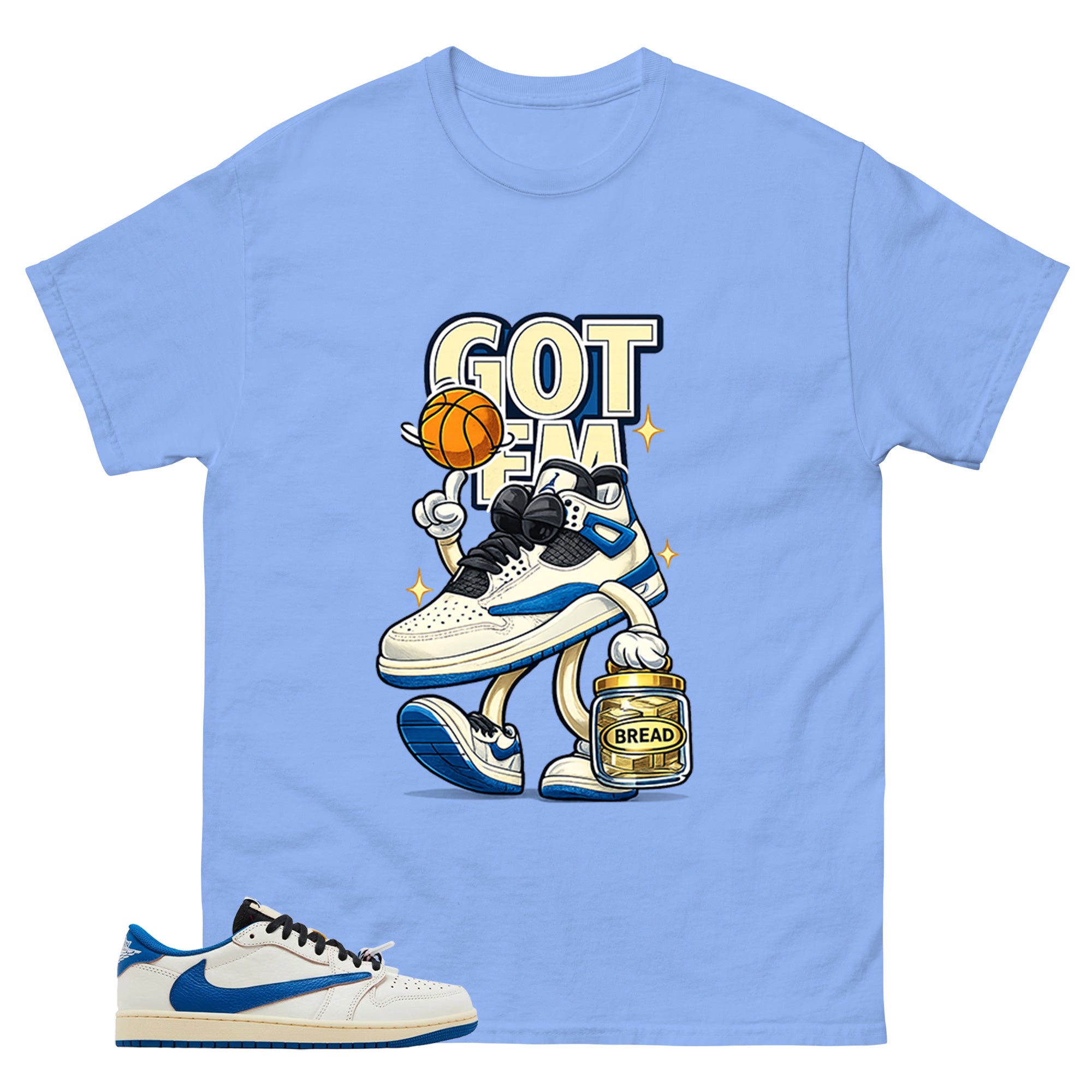 Cream Travis Scott Fragment Sail Military Blue 1s Shirt Got Em Bread Graphic