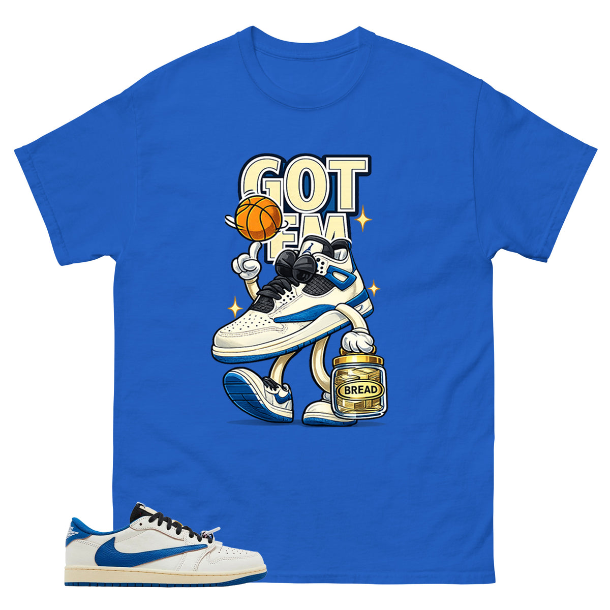 Cream Travis Scott Fragment Sail Military Blue 1s Shirt Got Em Bread Graphic