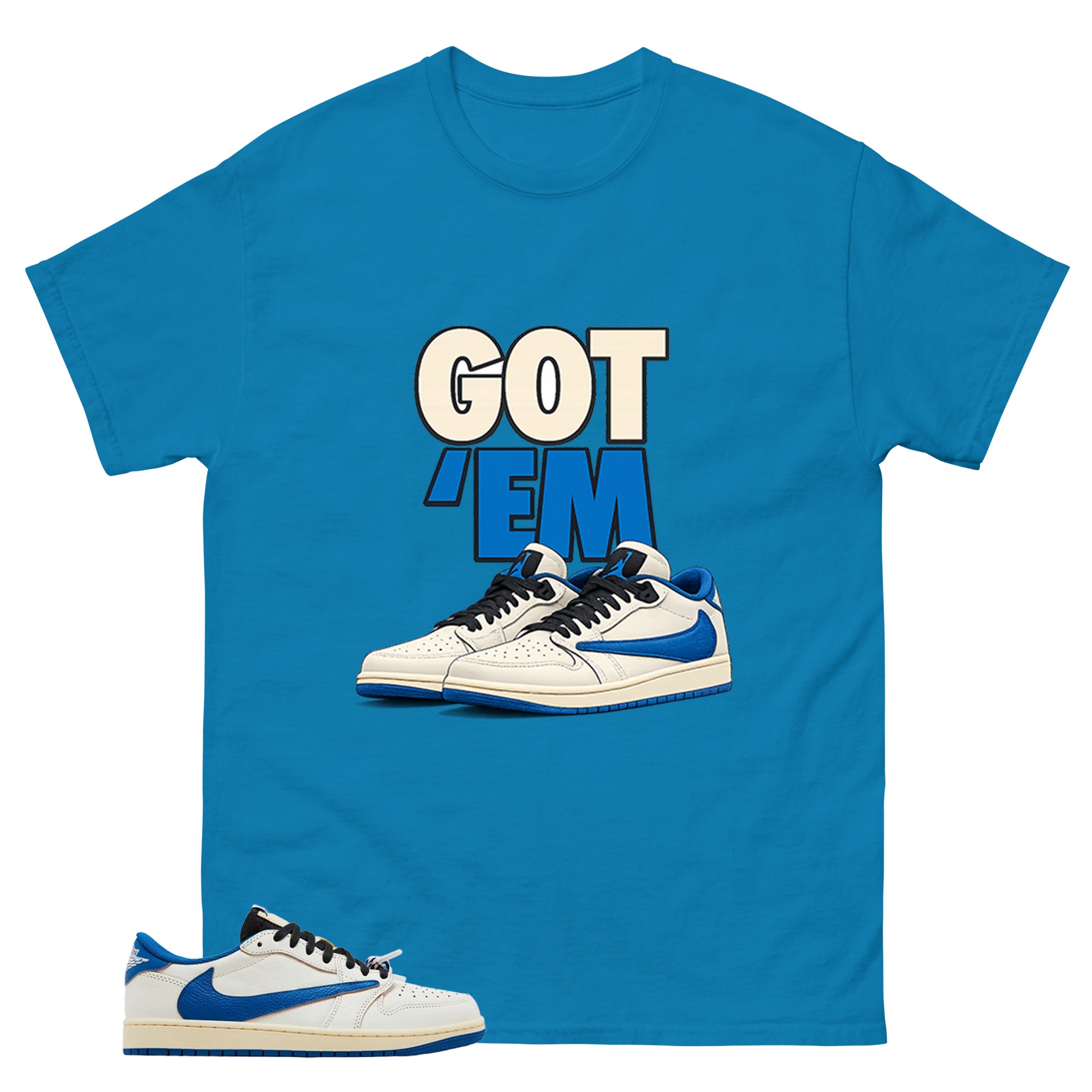 Cream Travis Scott Fragment Sail Military Blue 1s Shirt Got Em Graphic