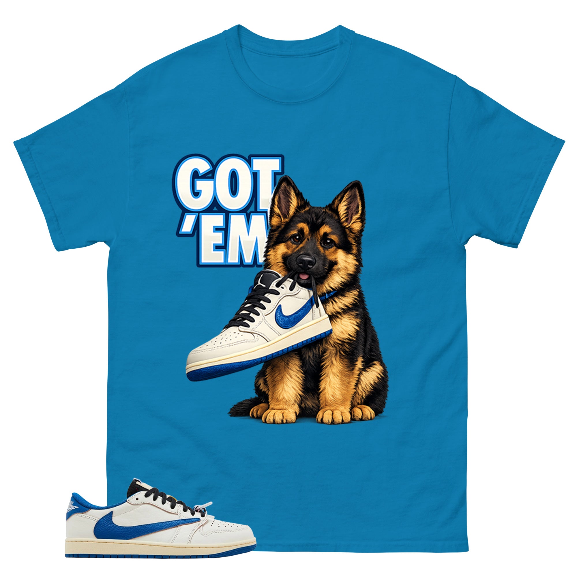 Cream Travis Scott Fragment Sail Military Blue 1s Shirt Got Em GS Graphic
