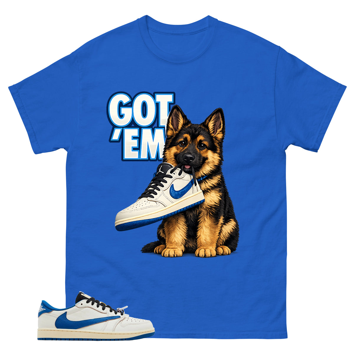 Cream Travis Scott Fragment Sail Military Blue 1s Shirt Got Em GS Graphic