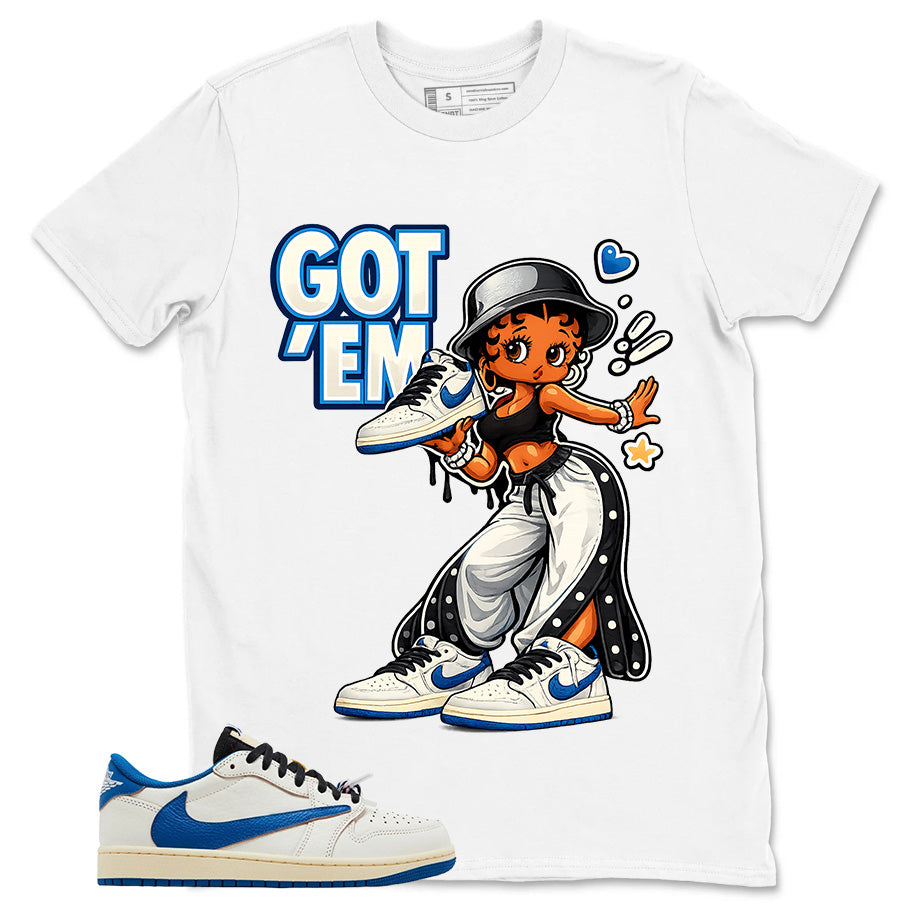 Cream Travis Scott Fragment Sail Military Blue 1s Shirt Got Em Lady Graphic
