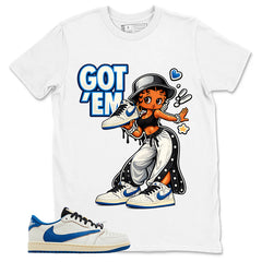 Cream Travis Scott Fragment Sail Military Blue 1s Shirt Got Em Lady Graphic