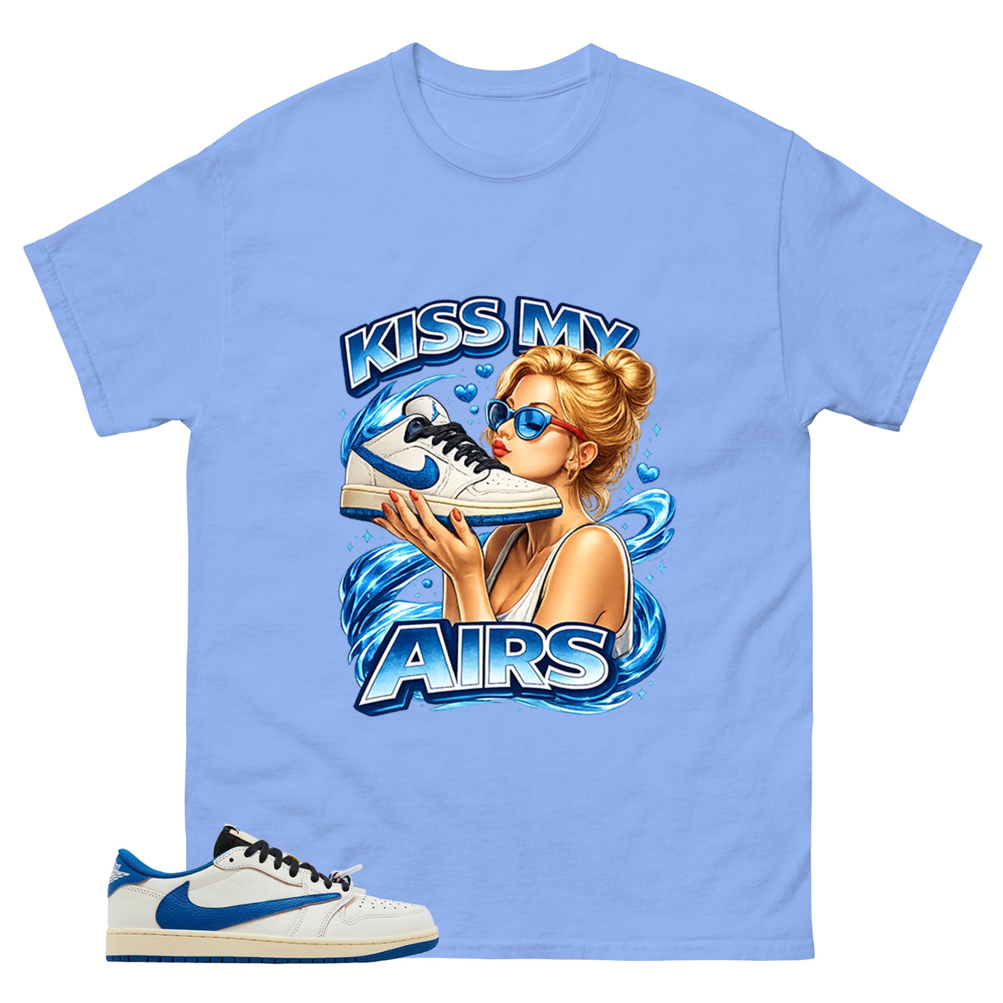 Cream Travis Scott Fragment Sail Military Blue 1s Shirt Kiss My Airs Graphic