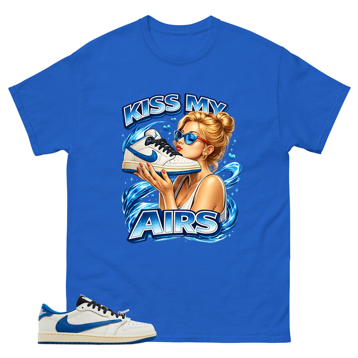 Cream Travis Scott Fragment Sail Military Blue 1s Shirt Kiss My Airs Graphic